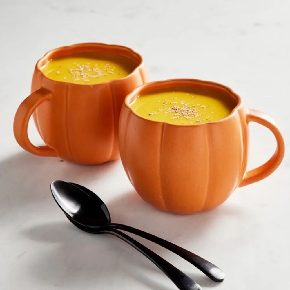 Pottery Barn Pumpkin Mug Stoneware NEW